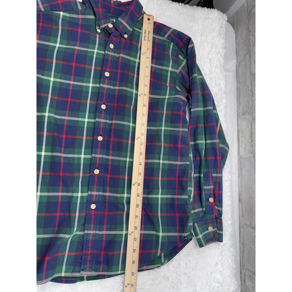 Ralph Lauren Plaid Button Down Shirt Boys Large 14-16 Embroidered Pony On Pocket